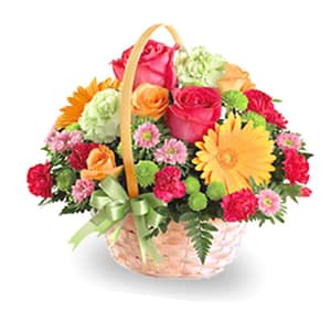 Basket of 24 Mixed Flowers